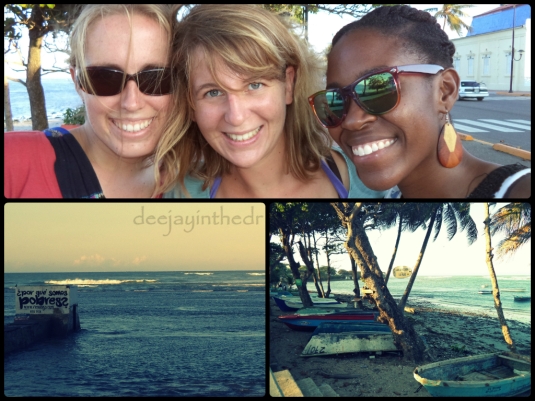 Walking on the malecon in Puerto Plata with Kat & Meike